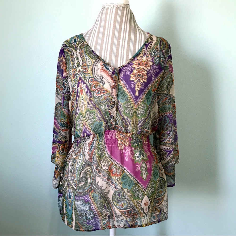Abstract Print Top Size Large